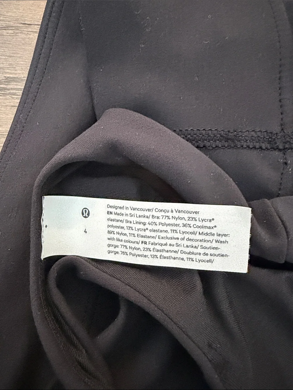 lululemon athletica Black Racerback Sports Bra with Logo